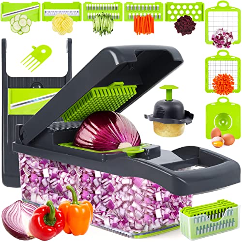  COMUSTER Vegetable Chopper, Pro Onion Chopper,Upgraded version  multifunctional vegetable cutter mandolin slicer and peeler 20 in 1  vegetable cutter potato onion dicing machine.: Home & Kitchen